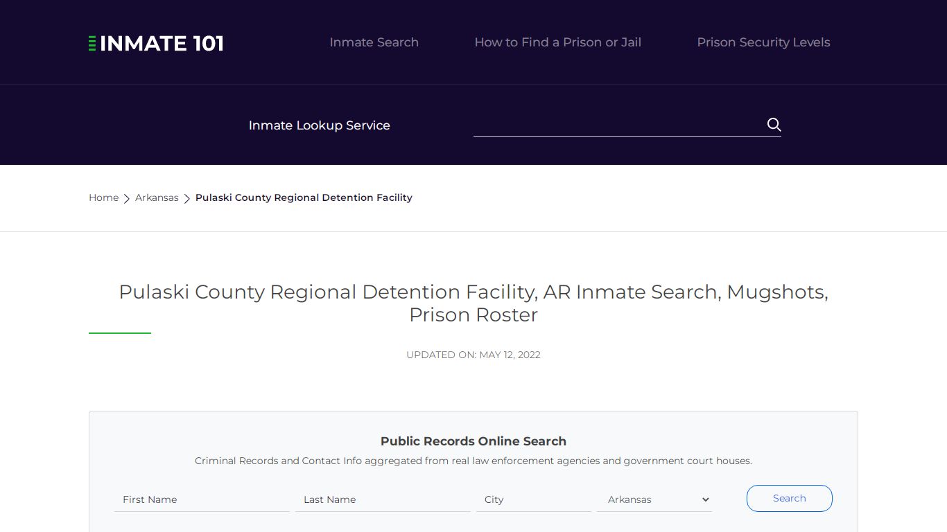 Pulaski County Regional Detention Facility, AR Inmate ...